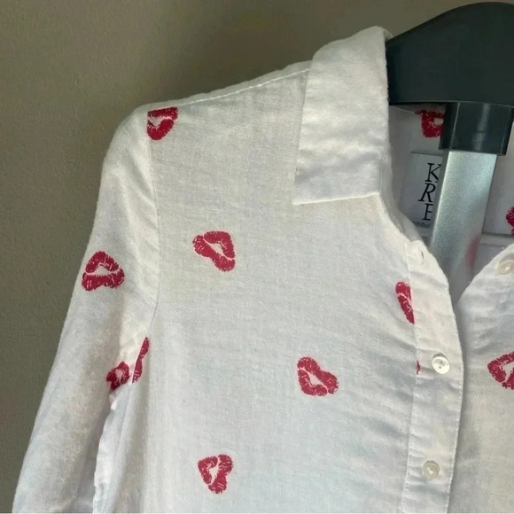 Karssen Zoe Karssen Women's Graphic Print Kiss Heart White Cotton Size XS ($165) - Picture 6 of 10
